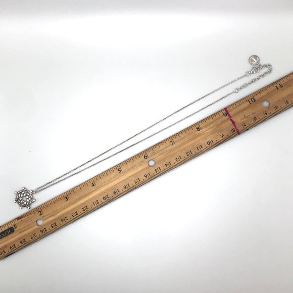 Talbots Sterling Silver Necklace w/ Leaf Vine Pendant CZ Cubic Zirconia Accents - Picture 8 of 8